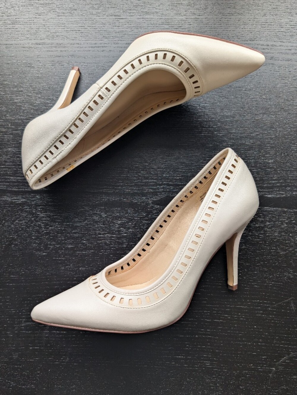 Nine West White Heels with Cutouts